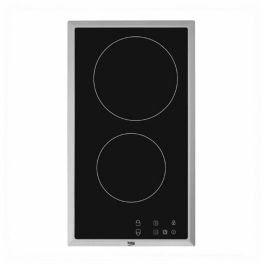 Beko HDMC32400TX Placa vitrocerámica 2 zonas 3000W, ancho 30 cm, con mandos frontales, revestimiento de vidrio, marco inoxidable, negra. Precio: 152.50000018. SKU: B1K68EWDMV