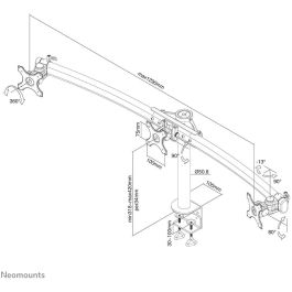 Newstar FPMA-D700D3 Soporte de Mesa para Tres Pantallas de hasta 27" (69 cm)