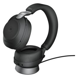 Jabra Evolve2 85 Stereo MS + Ladestation + Link 380 USB-A Auriculares Inalámbrico y Alámbrico Negro Certificado Microsoft Teams