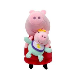 Bandai rojo COP8402 Peluche Peppa Pig con su hermana Evie de 25 cm para niños, regalo ideal, suave y seguro