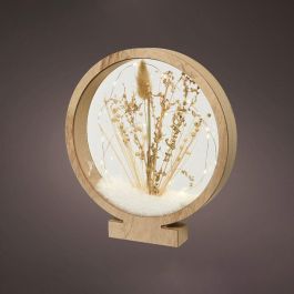 Círculo de Madera con Microleds 25 Leds 4,30 x 25 x 27,5 cm Luz Cálida Interior