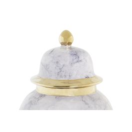 DKD Home Decor Tibor Moderno de Porcelana Dorado y Azul 22x42x22 cm (2 Unidades)