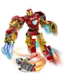 LEGO 76307 Armadura Robótica de Iron Man vs. Ultrón Set LEGO Marvel Construible con 2 Minifiguras y Cañón Disparador Edad +6 Años