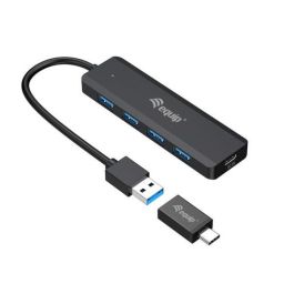 EQUIP HUB USB LIFE A 4 PUERTOS USB 3.2 INCLUYE ADAPTADOR USB-C