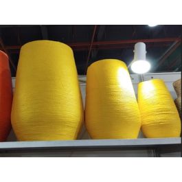 DKD Home Decor Macetero Urban de Fibra Amarillo 30 x 30 x 60 cm - Set de 3 Piezas