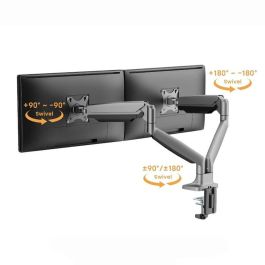 Ewent Soporte Mesa Vesa para Monitores hasta 35 Pulgadas, 15 kg, Ajuste Ergonómico, 360° Giro, Gestión de Cables