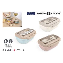 Thermosport Fiambrera rectangular de 1000 ml para alimentos - 20 x 14 x 8 cm (12 Unidades) Precio: 38.50000022. SKU: B1CLR8A5N6