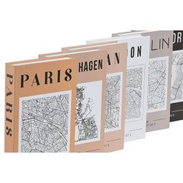 DKD Home Decor Caja Libro Basicos Multicolor Carton 26.5 x 17 x 4.2 cm (6 Unidades)