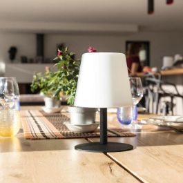 Lumisky LUM3760093541305 Lámpara de mesa inalámbrica Standy Mini Dark 25 cm Base de acero negro LED blanco cálido y blanco