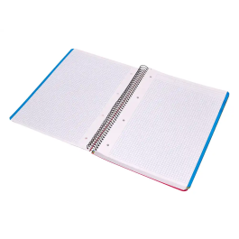 Liderpapel Cuaderno espiral Micro Think A4, Tapa Plástico, 140 Hojas, 80gr, Cuadro 5mm, 5 Bandas, 4 Taladros, Referencia 4