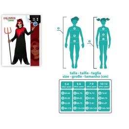 Disfraz Demonio Niño Infantil Túnica Negra 10-12 Años Halloween