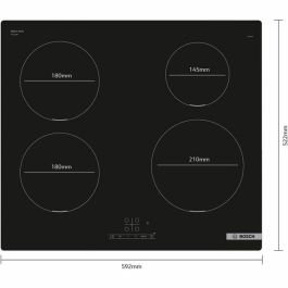 Placa de inducción BOSCH SER4 4 fuegos 4600 W 59,2 x 52,2 cm PUE611BB5H Negro