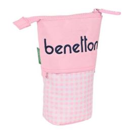 Estuche Cubilete Benetton Vichy Rosa (8 x 19 x 6 cm)