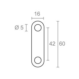 Edm Placa recta unión plc14 Acero inoxidable 60 x 16 x 1,5 mm 4 unidades
