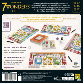 Asmodee Juego de Mesa 7 Wonders The Des Versión Tira y Escribe, 30 Minutos, Apto +10 Años, Idioma Francés