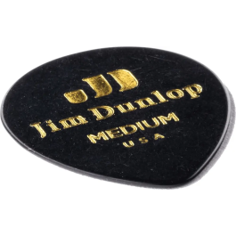 DUNLOP Púas 351 Genuine Celluloid Teardrop Negra - Medium Pack 12
