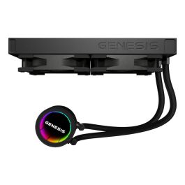 GENESIS NLG-2319 Kit de Refrigeración Líquida para Carcasa de Ordenador, 2 Ventiladores, Iluminación LED RGB Multicolor, Negro