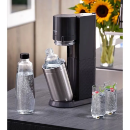 Sodastream SOD7290119792979 Máquina de Agua con Gas DUO Black con 2 Jarras de Cristal y 1 Recarga de Gas de 60L