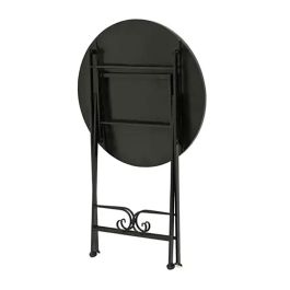 Outdoor Living By Decoris Mesa Atenas Plegable Exterior Metal/Mosaico Negra Ø58 x 75 cm