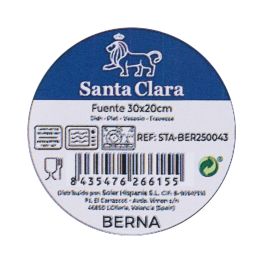 Fuente rectangular Santa Clara 30x20 cm Berna Elite brillo (6 Unidades) Fuente rectangular Santa Clara 30x20 cm Berna Elite brillo (6 Unidades)