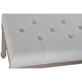 DKD Home Decor Descalzadora Tradicional Beige Natural Lino Rubberwood 122 x 41 x 46 cm