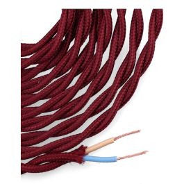 Edm Cable Textil Trenzado H03VV-F 2 x 0,75 mm² Burdeos 5 m