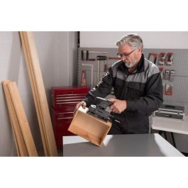 Powerplus POWE40010 Lijadora Orbital 180W, 12000 rpm, 24000 opm, Placa 93x187mm, Extracción Polvo, Incluye 5 Lijas