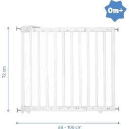 Badabulle Deco Pop Barrera de seguridad blanca Sujetador extensible Presión y tornillos (63.5 - 106cm)