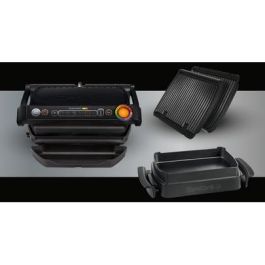Tefal Tischgrill OptiGrill GC7148 Parrilla de sobremesa Negro, Acero Inoxidable, 600 cm², 6 Programas