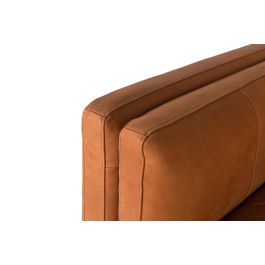 GINER Y COLOMER Sofá Tapizado en Piel 3 Plazas Estilo Vintage con Patas de Metal