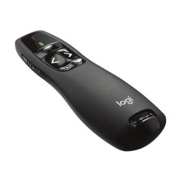 Logitech R400 Presentador Inalámbrico con Puntero Láser Rojo, Controles Intuitivos de Diapositivas, Alcance 15m, Receptor USB Plug & Play