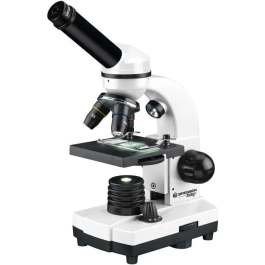 Bresser Microscopio Biolux SEL con zoom, aumento 40x-1600x, soporte para smartphone, BRE4007922056135, caja rígida blanca