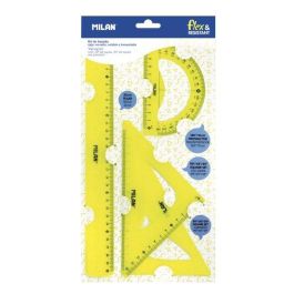 Milan Reglas Flex&Resistant 30 cm, Escuadra, Cartabón y Transportador, Kit 4 Piezas Amarillo Translúcido Precio: 2.78999985. SKU: B1BZBQVGG7