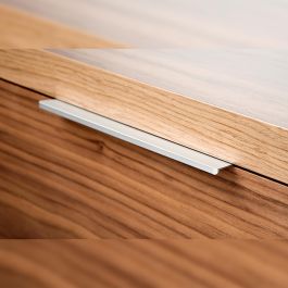 Emuca Lote de 10 tiradores para mueble Picanya, L104mm, intereje 64mm, Aluminio, Anodizado mate