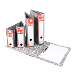 Liderpapel Archivador de palanca Classic Folio Rojo Cartón Entrecolado Lomo 80mm Gris Compresor Metálico