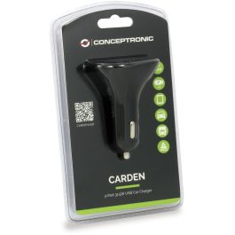 Conceptronic Cargador Coche Carden06B 3 Puertos USB Universal