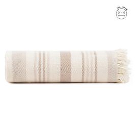 Colcha Rayas Beige-Marrón Algodón 280 X 260 cm Precio: 36.4815. SKU: B1KBBD8SNM