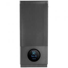 Tacens 2SAGITTA20 Caja Semitorre ATX con Ventana Cristal Templado, USB-C, Pantalla LED Temperaturas, Negro