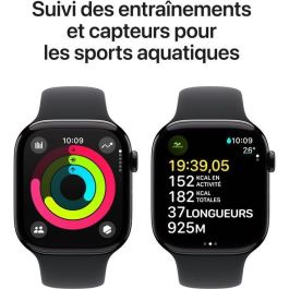 Apple Watch Series 10 GPS - 46 mm - Caja de aluminio en negro azabache - Correa deportiva negra - M/L