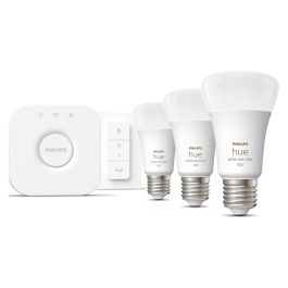 Philips Hue E27 3er Starter Set White & Color Ambiance Bombillas Inteligentes con Regulador de Intensidad, Bluetooth, 3uds