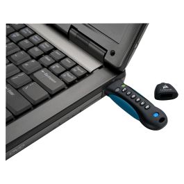 Corsair Padlock 3 64GB USB 3.0 Secure Llavero Retail Negro Azul