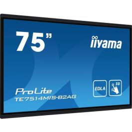 iiyama ProLite TE7514MIS-B2AG Pantalla Digital de Señalización 75" 4K UHD VA Táctil 3840x2160 16:9 8ms 60Hz 24/7 WiFi Altavoces USB-C HDMI DP Negro Precio: 1914.50000005. SKU: B16B2WVLRS