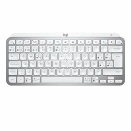 Logitech MX Keys Mini Teclado Inalámbrico Gris Pálido - Teclas Esféricas Cóncavas, Retroiluminación Inteligente, Bluetooth