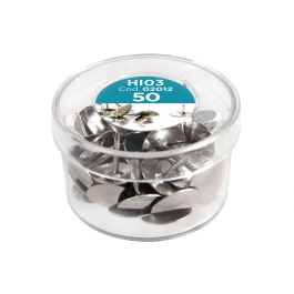 Liderpapel Chinchetas Niqueladas Caja de 50 Unidades Metal 10mm