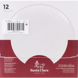 Vajilla de porcelana Corunya 12 piezas color marfil - Santa Clara