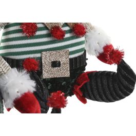 DKD Home Decor Figura de Navidad Elfo Tradicional Poliéster Verde Rojo 14 x 29 x 24 cm (4 Unidades)