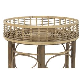 DKD Home Decor Mesita Auxiliar Balines Set de 2 Ratan Natural 61 x 64 x 61 cm
