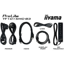 iiyama TF1015MC-B3 Monitor Táctil 10.1" (25.7cm) HD 1280x800 LED IPS Multi-Touch HDMI DP USB Negro