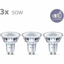 Philips PHI8718699776114 Paquete de 3 Bombillas LED GU10, 50W Equivalente, Luz Blanca