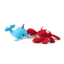 Gloria Peluche para Perro Nuka Narval con Squeaker, Textura Blanda Azul. Juguete Interactivo, Estimulante del Juego y la Curiosidad